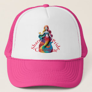 Gorra De Camionero Thunder_Cove, sirena del orgullo arcoiris