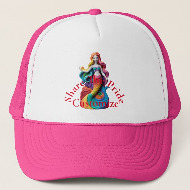 Gorra De Camionero Thunder_Cove, sirena del orgullo arcoiris (Anverso)