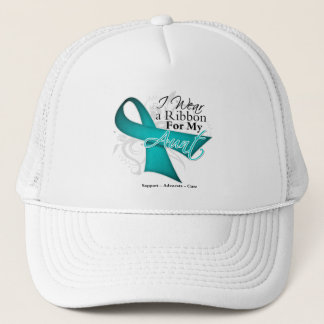 Gorra De Camionero Tía - conciencia verde azulada de la cinta
