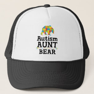 Gorra De Camionero Tía linda Bear de la conciencia del autismo