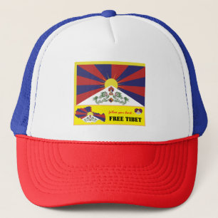 Gorra De Camionero Tíbet libre y bandera tibetana, mapa, corazón/T
