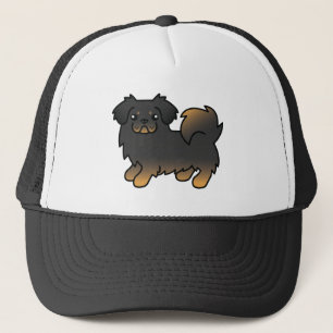 Gorra De Camionero Tibetano Spaniel negro y canela perro de dibujos a