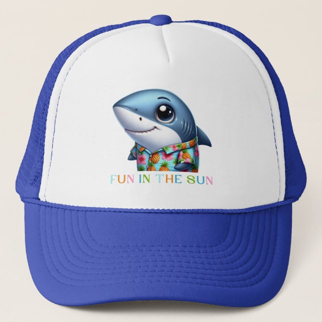 Gorra De Camionero Tiburón de vacaciones (Anverso)