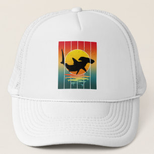 Gorra De Camionero Tiburón martillo Vintage Atardecer