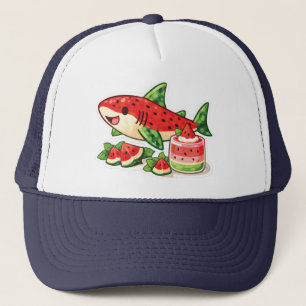 Gorra De Camionero Tiburón Sandía: Un Postre Dulce y Feroz
