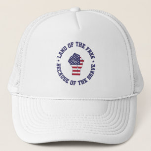 Gorra De Camionero Tierra de la bandera estadounidense libre Patrióti
