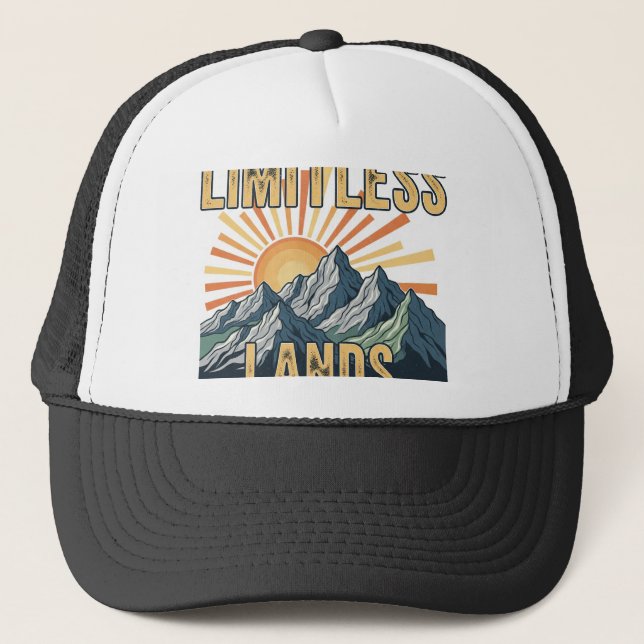Gorra De Camionero Tierras ilimitadas.diseño de camisetas (Anverso)