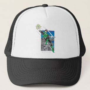 Gorra De Camionero Tierras verdes de la linterna en ciudad