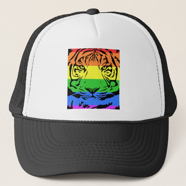 Gorra De Camionero Tigre arcoiris (Anverso)