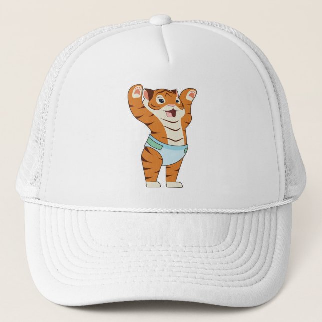 Gorra De Camionero Tigre bebé con calzoncillos (Anverso)