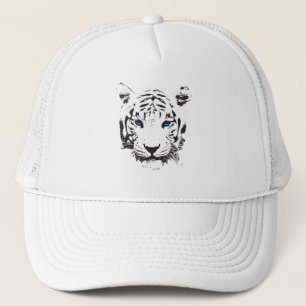 Gorra De Camionero Tigre blanco con ojos azules