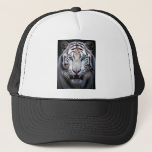 Gorra De Camionero Tigre blanco con ojos azules