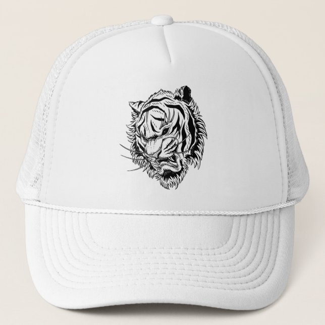 Gorra De Camionero Tigre blanco negro (Anverso)