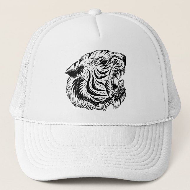 Gorra De Camionero Tigre blanco negro (Anverso)