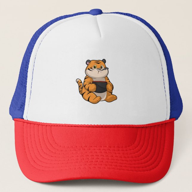 Gorra De Camionero Tigre comiendo con Bowl (Anverso)