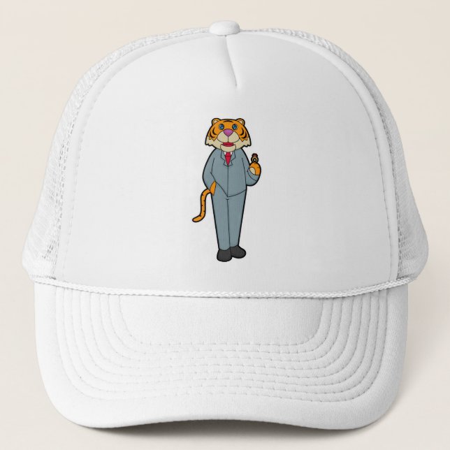 Gorra De Camionero Tigre como Groom con anillo de Boda (Anverso)