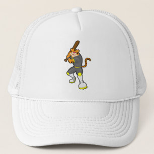 Gorra De Camionero Tigre como jugador de béisbol con bate de béisbol