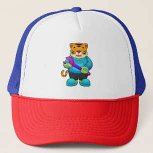 Gorra De Camionero Tigre como mecánico con llave