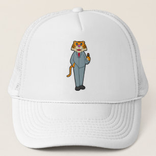 Gorra De Camionero Tigre como novio con anillo de boda