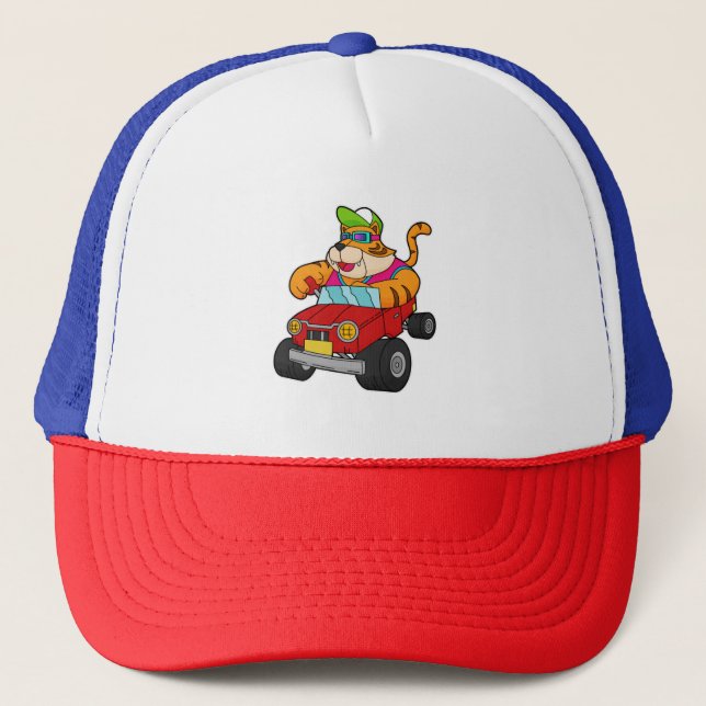 Gorra De Camionero Tigre con auto (Anverso)