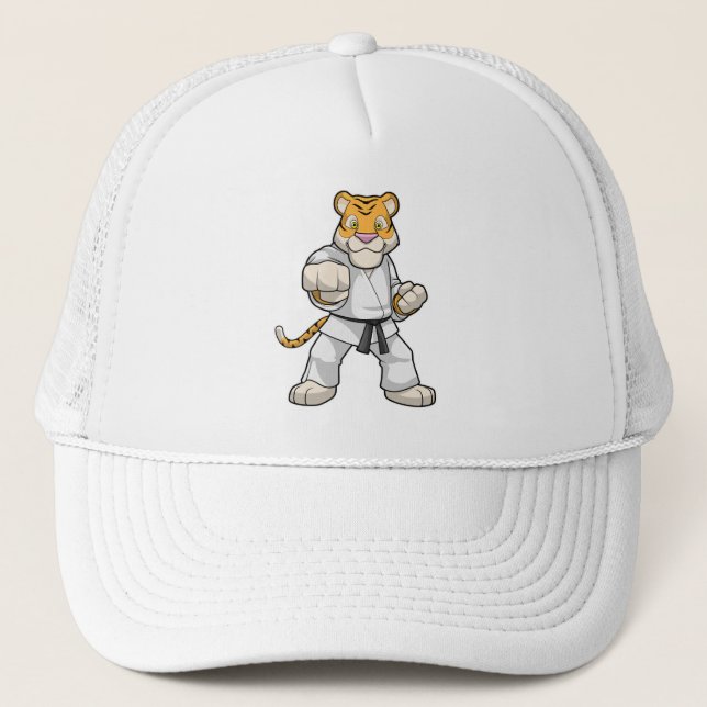 Gorra De Camionero Tigre en el Karate de las artes marciales (Anverso)