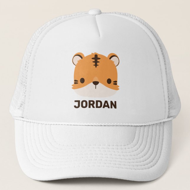 Gorra De Camionero Tigre lindo con nombre personalizado (Anverso)
