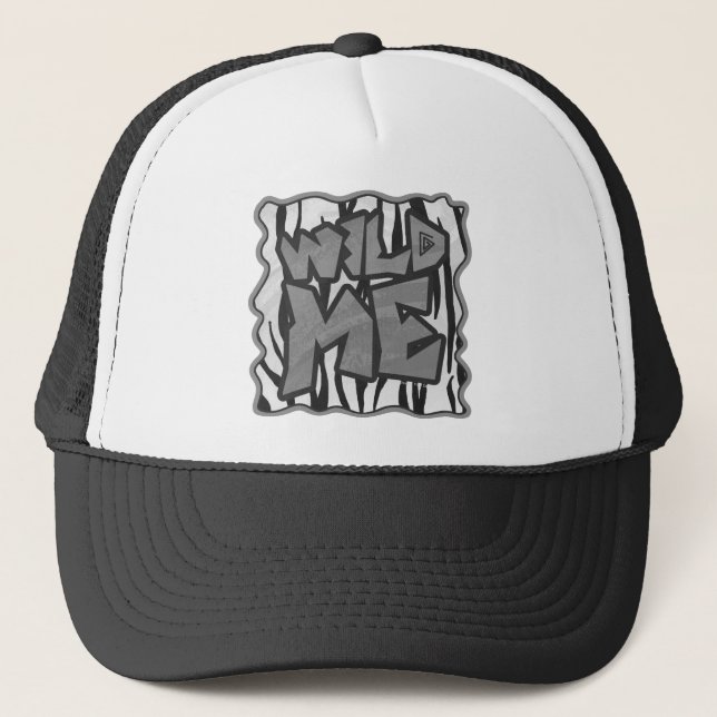 Gorra De Camionero Tigre salvaje Impresión en blanco y negro (Anverso)