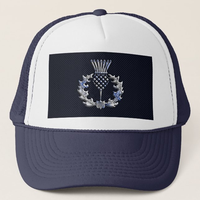 Gorra De Camionero Tilo escocés plateado de fibra de carbono (Anverso)