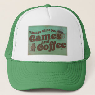 Gorra De Camionero Time 4 Café y Juegos Divertido Estilo Vintage
