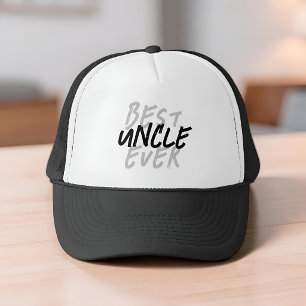 Gorra De Camionero Tío Mejor del Mundo Grunge en Blanco y Negro Moder