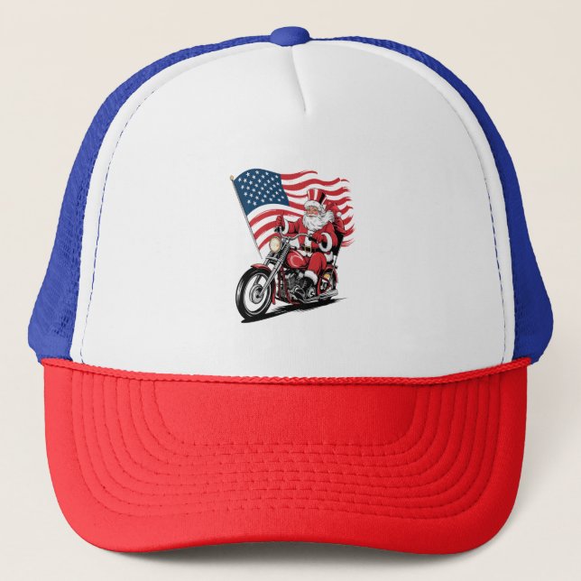 Gorra De Camionero Tío patriótico Sam Motorcycle (Anverso)