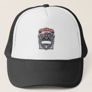 Gorra De Camionero Tío Sam Patriótico Esqueleto Patriota Oscuro Esque