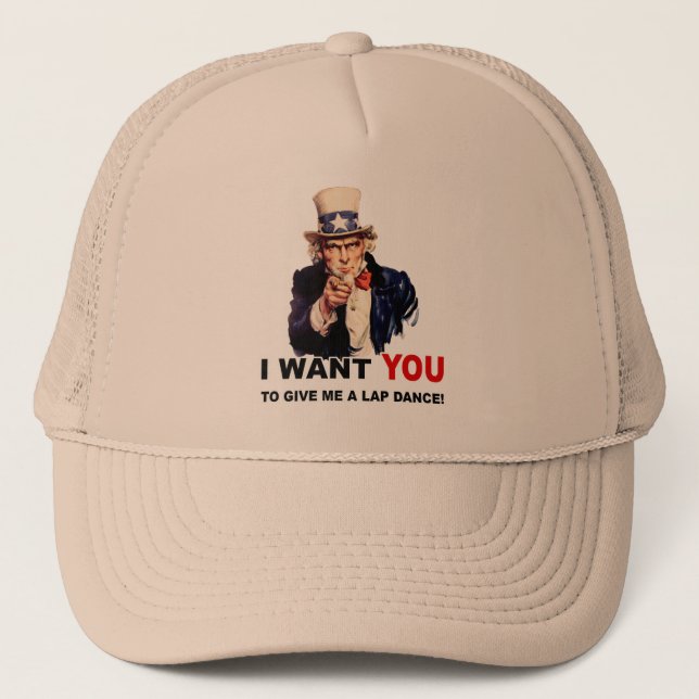 Gorra De Camionero Tío Sam QUIERE QUE TE LAPONGAN (Anverso)