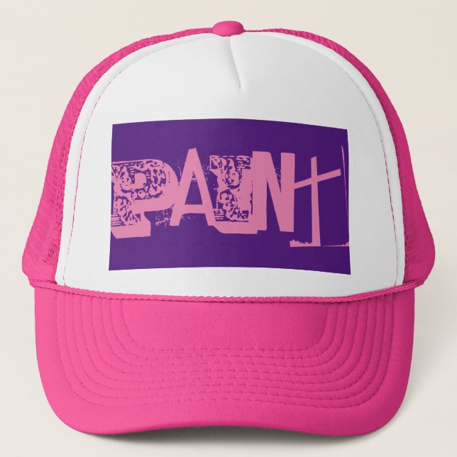 Gorra De Camionero tipo PAINT rosa y púrpura | (Anverso)