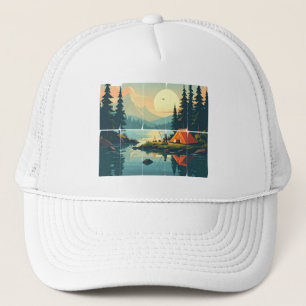 Gorra De Camionero Tipografía al aire libre de hierba táctil retro de