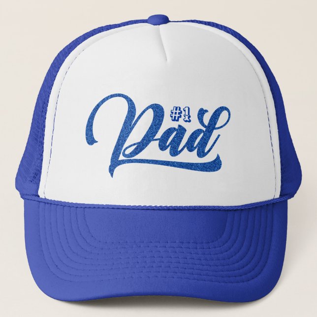 Gorra De Camionero Tipografía azul moderna de papá (Anverso)