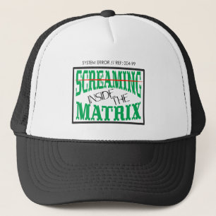Gorra De Camionero Tipografía Cyberpunk Arte Glitch Gritando Adentro