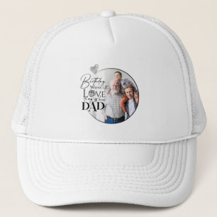 Gorra De Camionero Tipografía de Cumpleaños para Papá Minimalista Fot