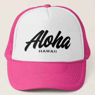 Gorra De Camionero Tipografía de escritura Aloha Hawaii color persona