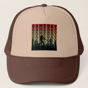 Gorra De Camionero Tipografía de jugador de silueta vintage del día d