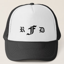 Gorra De Camionero Tipografía de letras góticas negras con 3 iniciale