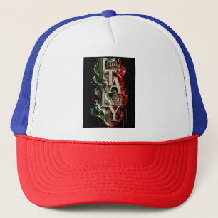 Gorra De Camionero Tipografía de mármol de lujo de Italia 3D