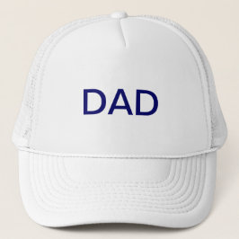 Gorra De Camionero Tipografía del Día de los Padres DAD azul en blanc
