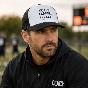 Gorra De Camionero Tipografía Dorada Leyenda Líder Entrenador