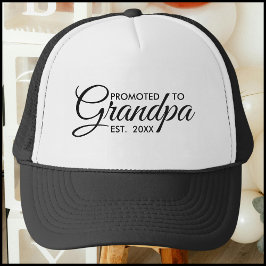 Gorra De Camionero Tipografía Moderna Ascendido a Abuelo Año de Est.
