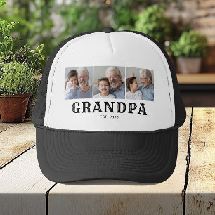 Gorra De Camionero Tipografía Negra Establecida por el Abuelo 3-Foto