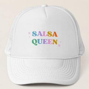 Gorra De Camionero tipografía reina de la salsa colorida retro modern
