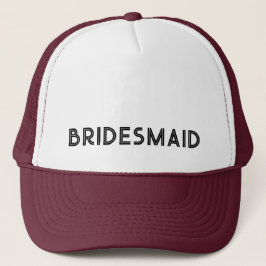 Gorra De Camionero Tipografía retro negra BRIDESMAID