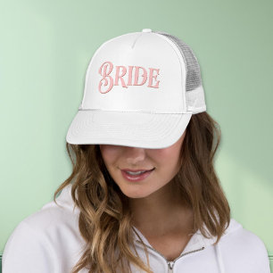 Gorra De Camionero Tipografía Serif Vintage Rosa Rubor Novia