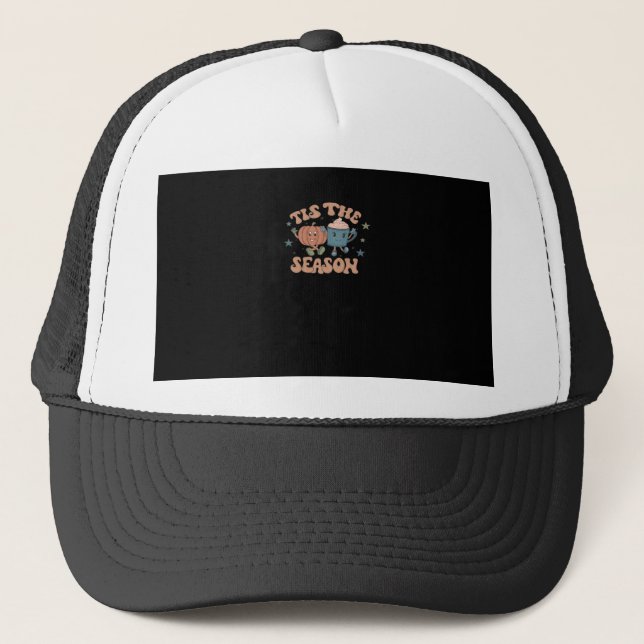 Gorra De Camionero Tis The Season Pumpkin Fall Coffee Retro (Anverso)